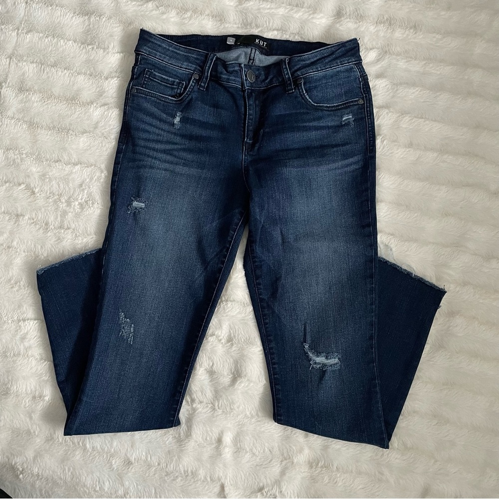KUT from the Kloth Connie Ankle Skinny Raw Shelf Hem Jeans Size 6